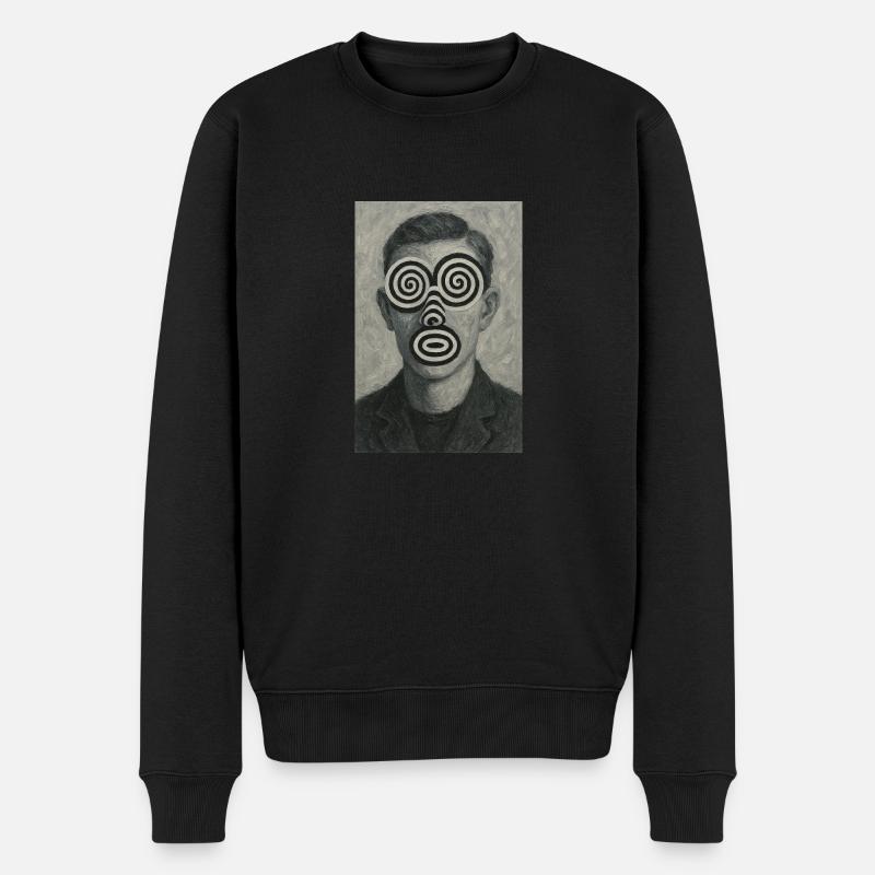 Illusion d’optique du visage - Pull Premium bio Homme - noir