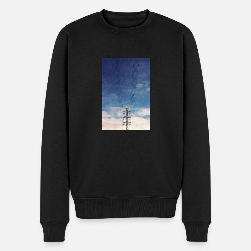 Lignes électriques - Pull Premium bio Homme - noir