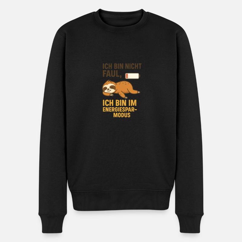 Ich bin nicht Faul.. - Männer Premium Bio Pullover - Schwarz
