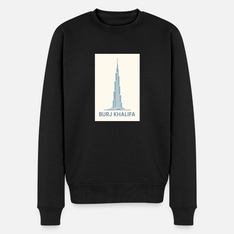 Burj Khalifa - Männer Premium Bio Pullover - Schwarz