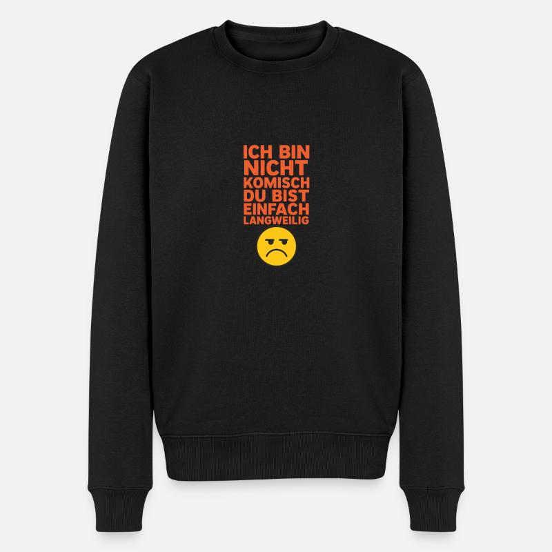 Design - Männer Premium Bio Pullover - Schwarz