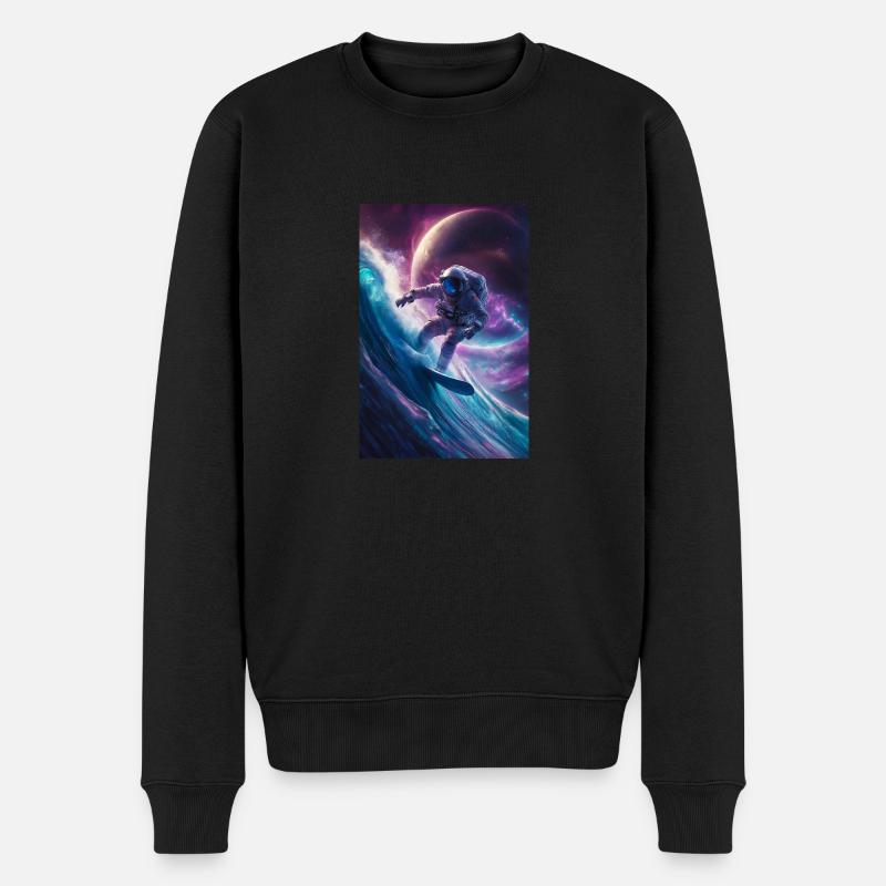 Astronaute surfeur galactique - Pull Premium bio Homme - noir