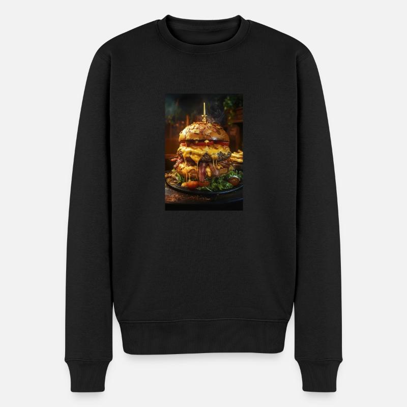 Epic Bacon Cheese Burger Stack - Men's Premium Organic Jumper - black
