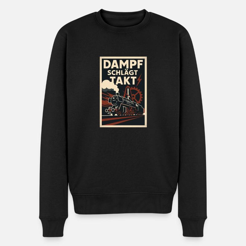 Eisenbahn Dampf schlägt Takt - Männer Premium Bio Pullover - Schwarz