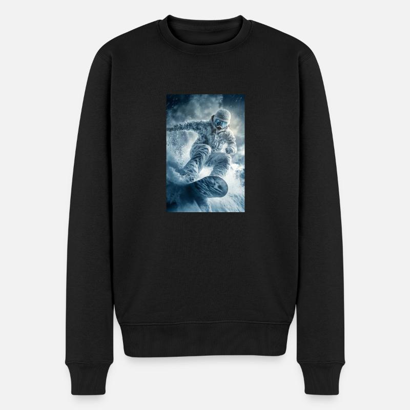 Frozen Thrill Snowboarder - Männer Premium Bio Pullover - Schwarz
