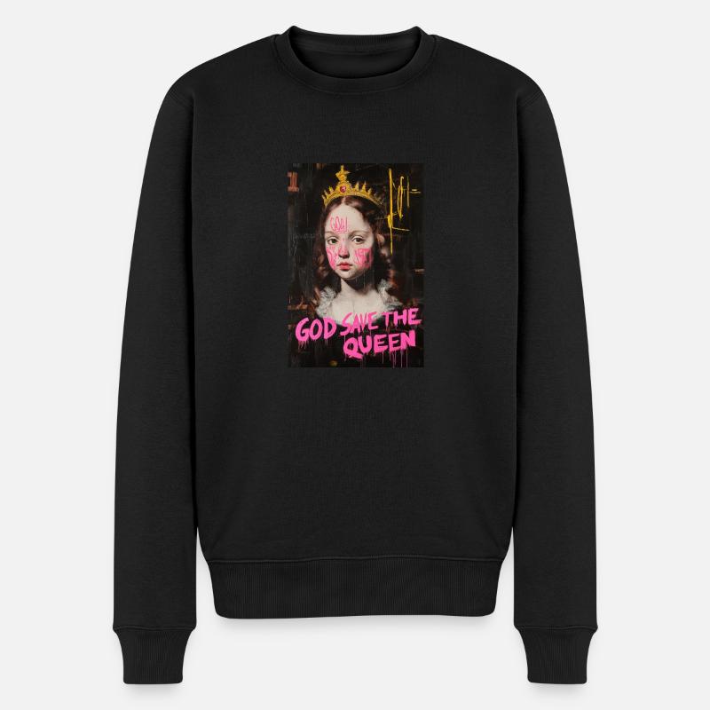 God Save the Queen - Pull Premium bio Homme - noir