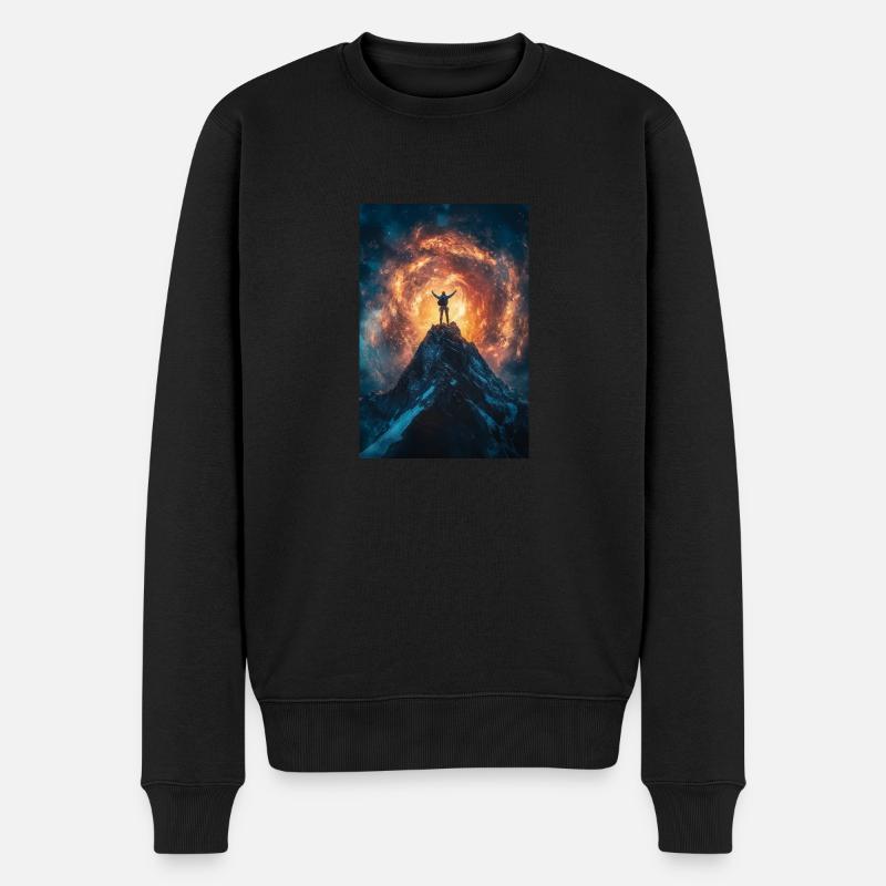 Unter kosmischem Feuer - Männer Premium Bio Pullover - Schwarz