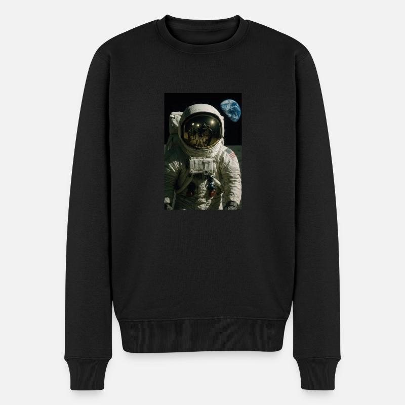 Mondlandung Hoax Konzeptkunst - Männer Premium Bio Pullover - Schwarz