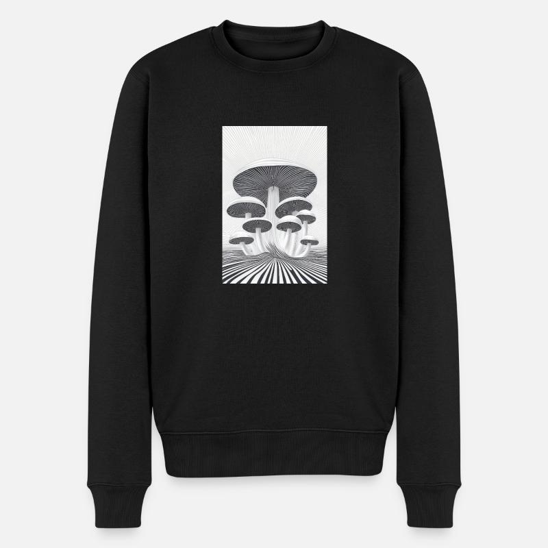 Forêt de champignons optiques - Pull Premium bio Homme - noir