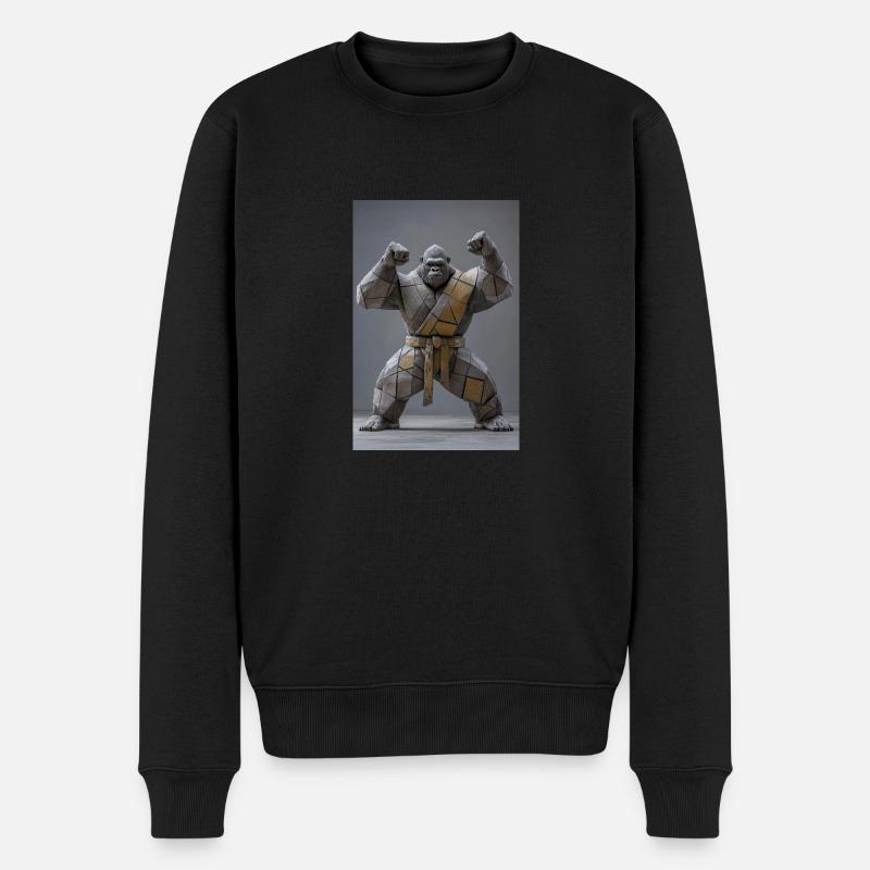 Sumo Gorilla Krieger - Männer Premium Bio Pullover - Schwarz