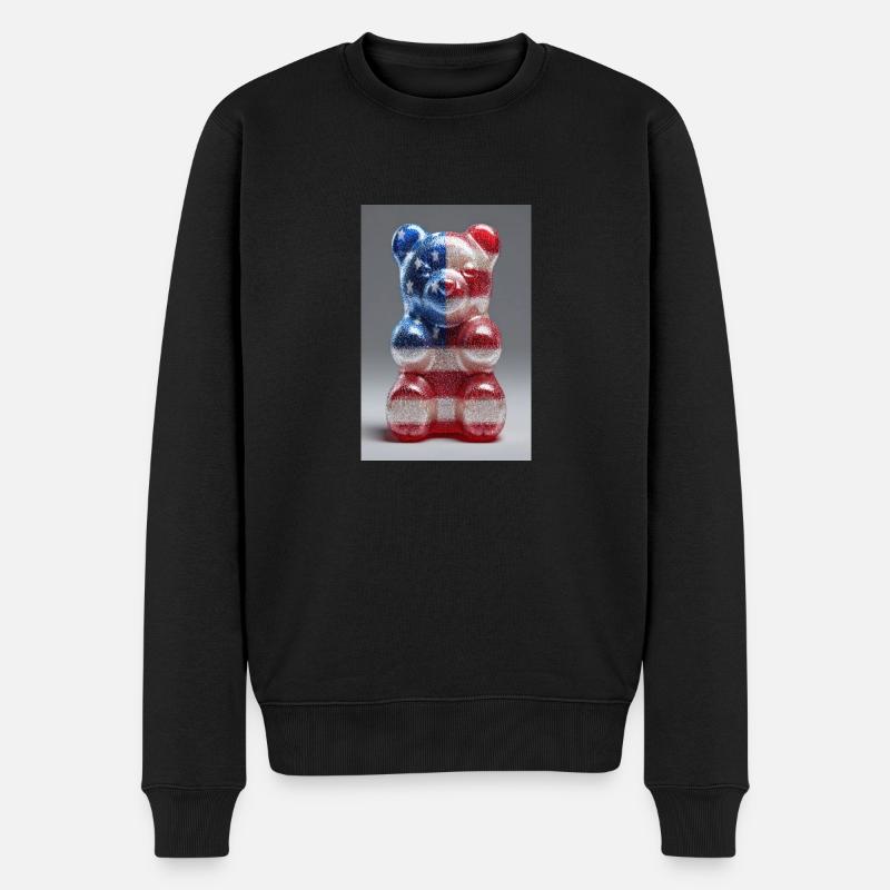 Drapeau américain Gummy Bear - Pull Premium bio Homme - noir