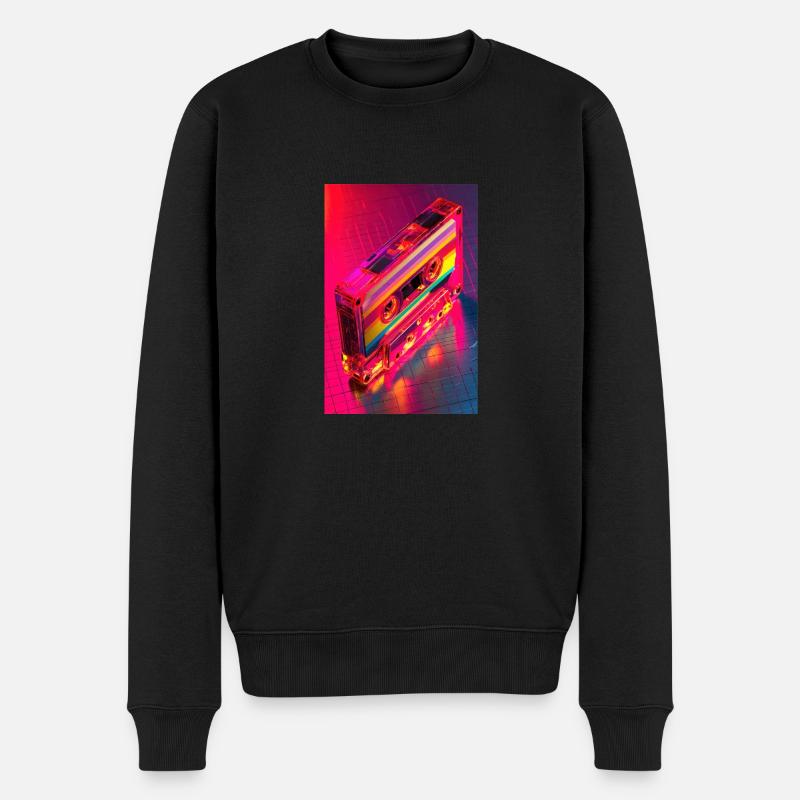 Neon Rainbow Cassette Tape - Pull Premium bio Homme - noir