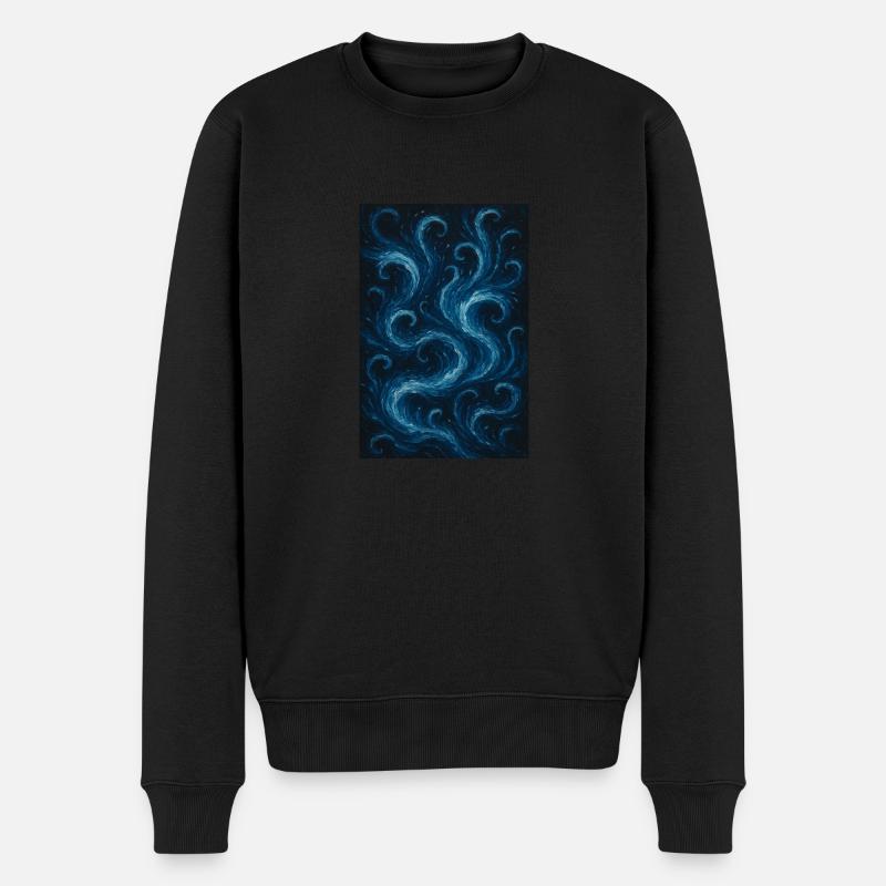 Vortex d’eau bleue - Pull Premium bio Homme - noir
