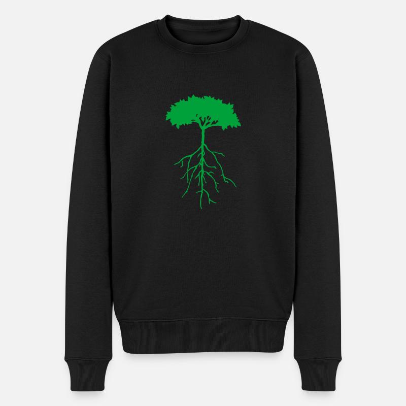 wurzelbaum - Männer Premium Bio Pullover - Schwarz