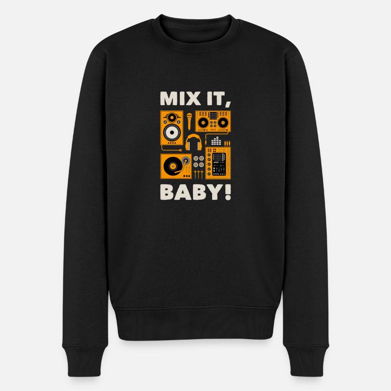 MIX IT - lustiges DJ SHIRT Geschenk - Männer Premium Bio Pullover - Schwarz