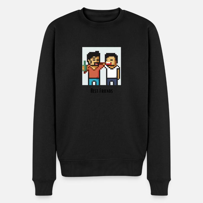 Best friends - Männer Premium Bio Pullover - Schwarz