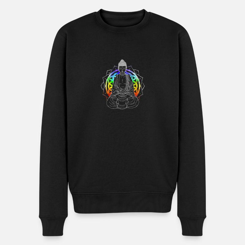 Buddha - Männer Premium Bio Pullover - Schwarz