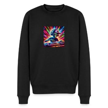 Techno Tourist Alien DJ Rave EDM Festival Outfit - Männer Premium Bio Pullover - Schwarz - Vorne - Nico (187cm)