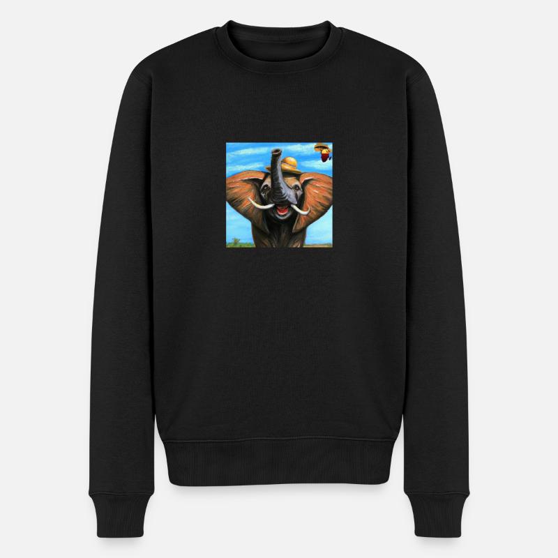 L’éléphant comme peinture à l’huile - Pull Premium bio Homme - noir