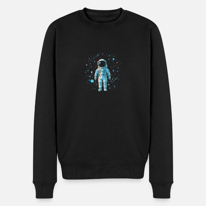 Astronaut - Männer Premium Bio Pullover - Schwarz