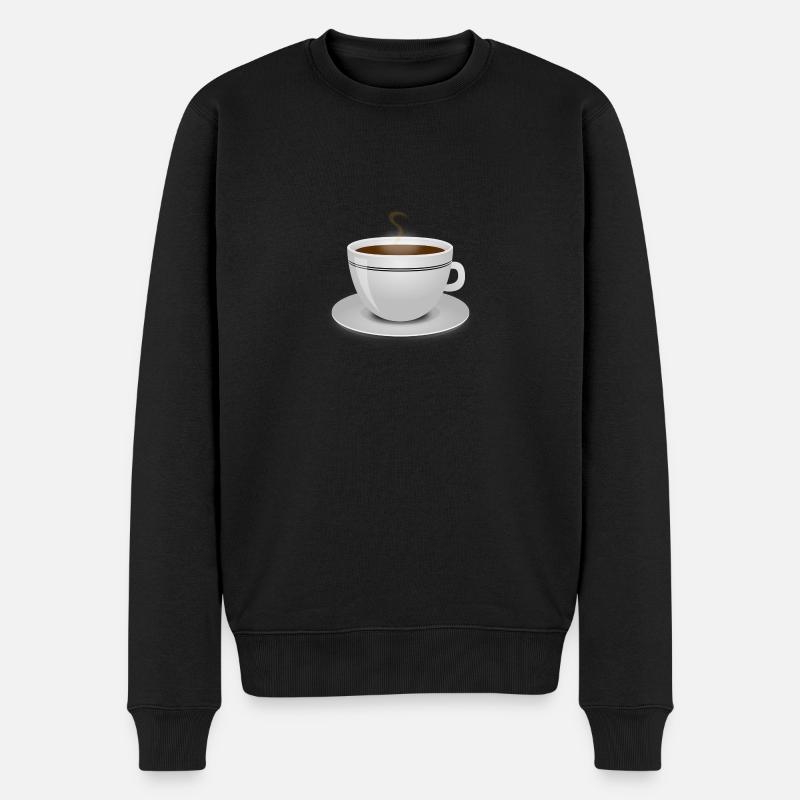 Kaffee - Männer Premium Bio Pullover - Schwarz