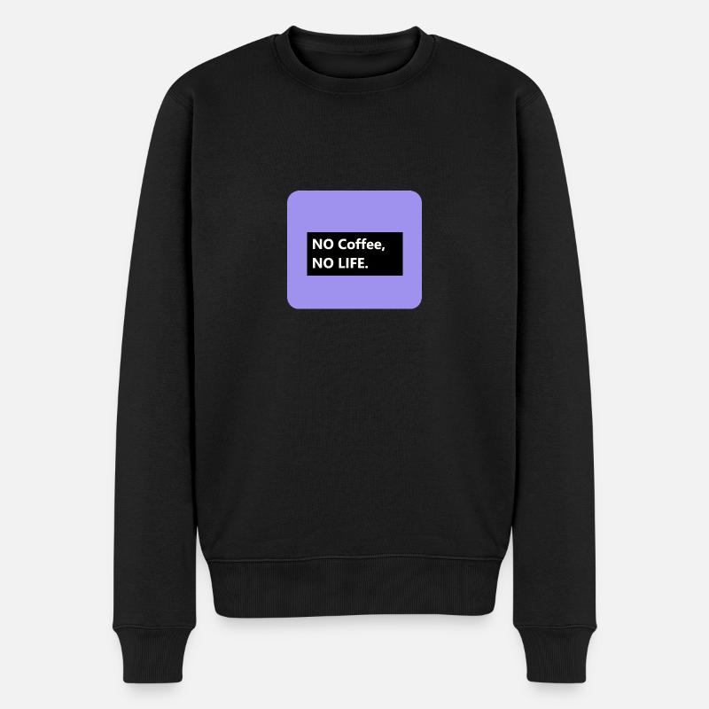 No Coffee no LIFE - Männer Premium Bio Pullover - Schwarz