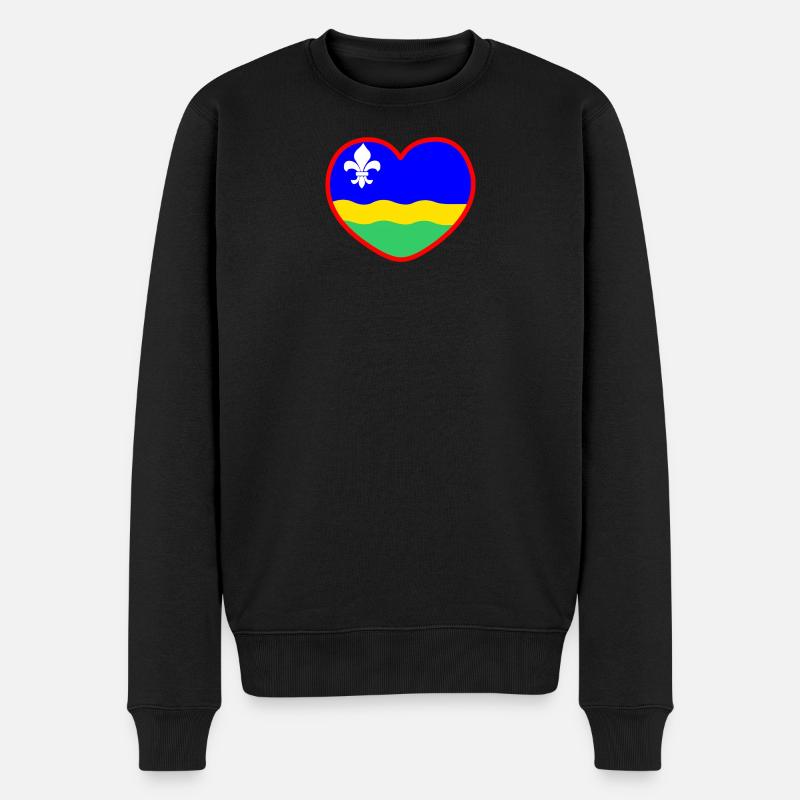 Das Herz der Flefonland-Flagge Flevoland - Männer Premium Bio Pullover - Schwarz