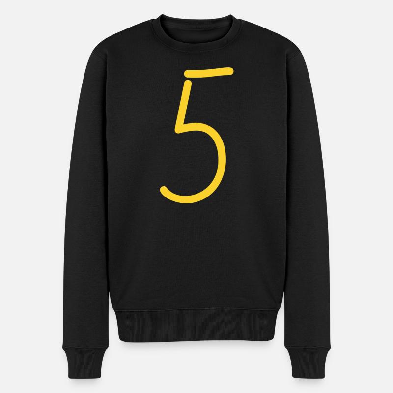 5 - Männer Premium Bio Pullover - Schwarz