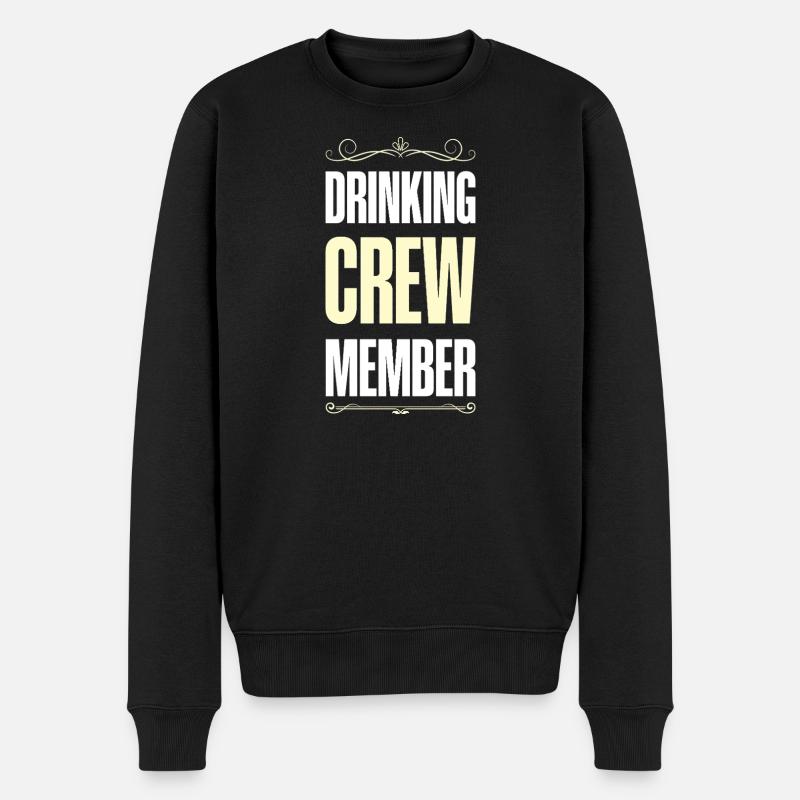 Drinking Crew - Männer Premium Bio Pullover - Schwarz