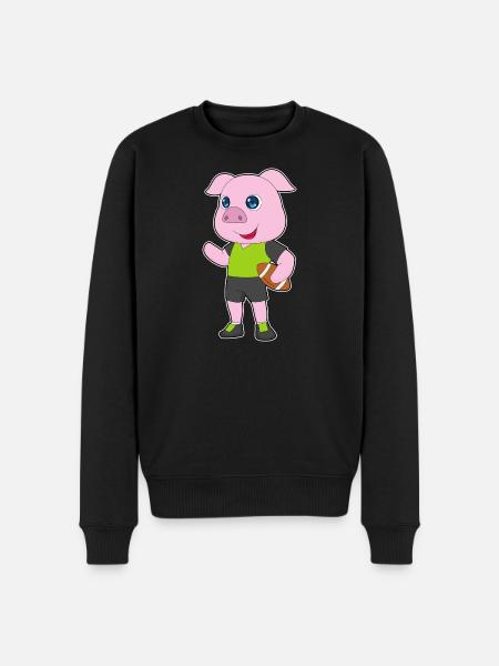 Pig American Football - Men's Premium Organic Jumper - black