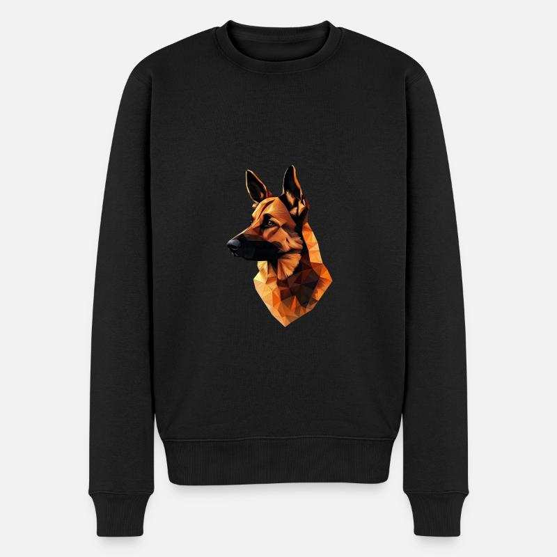 Berger Allemand Low Poly Design - Pull Premium bio Homme - noir