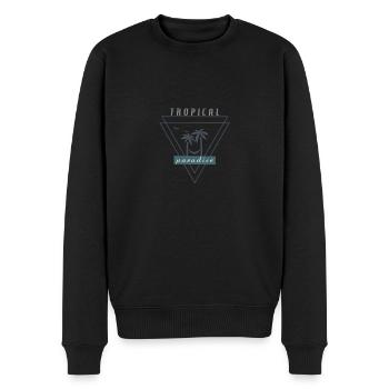 TROPICAL PARADISE - Männer Premium Bio Pullover - Schwarz - Vorne - Nico (187cm)