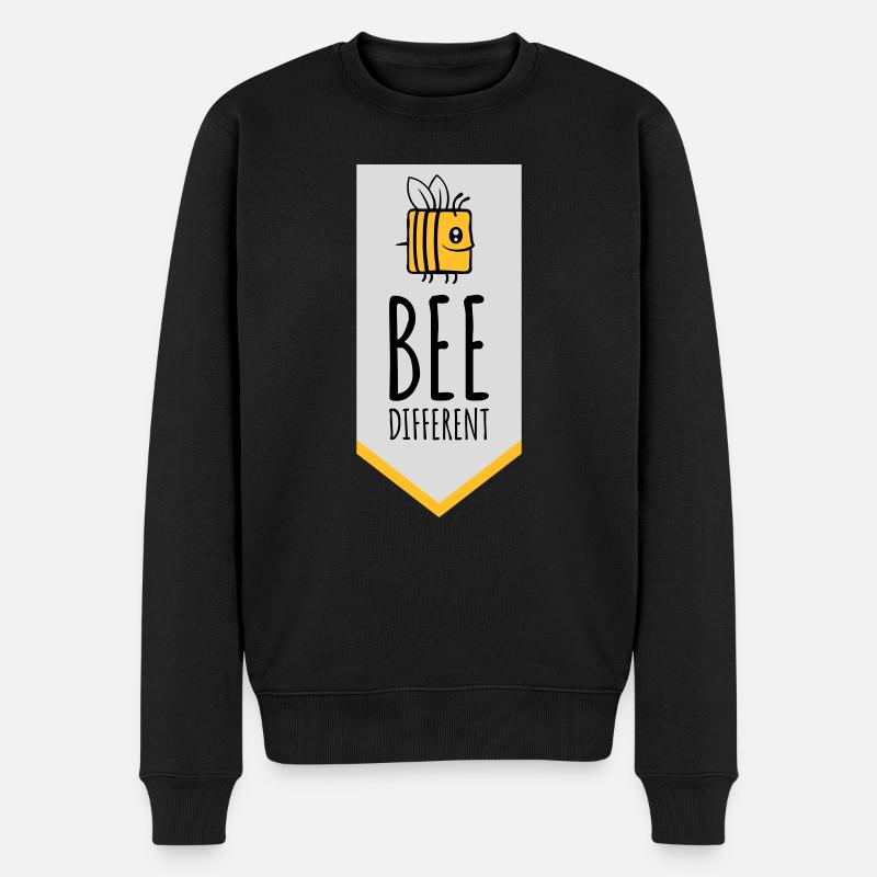bee different Spruch Zitat - Männer Premium Bio Pullover - Schwarz