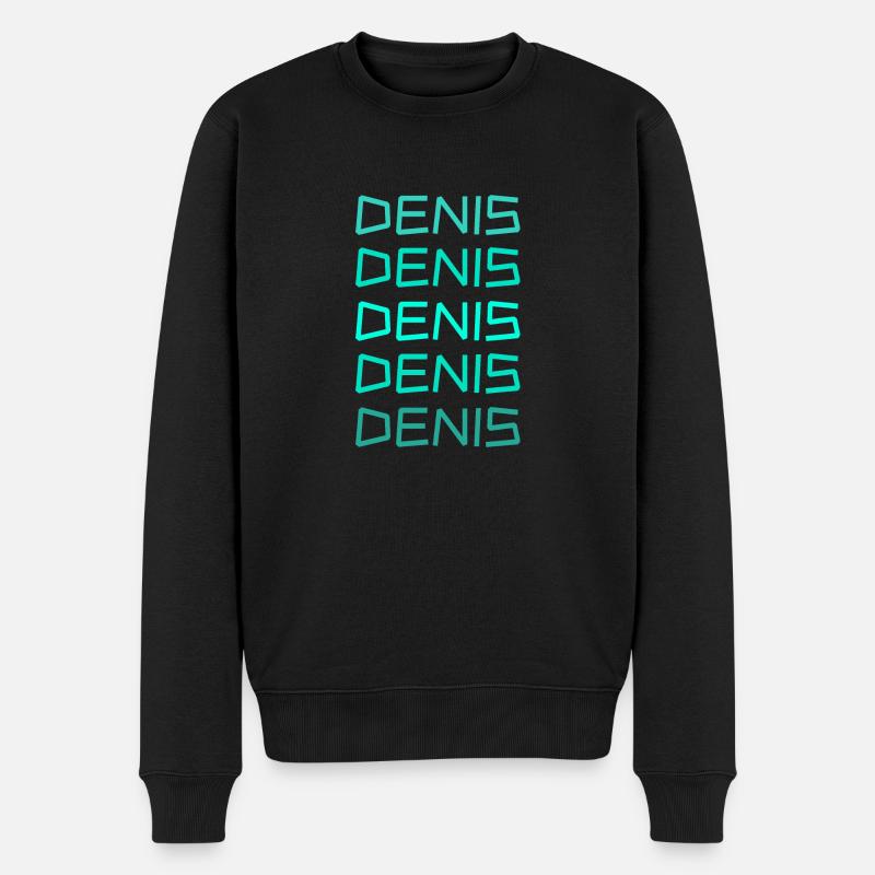 Vorname Denis - Männer Premium Bio Pullover - Schwarz