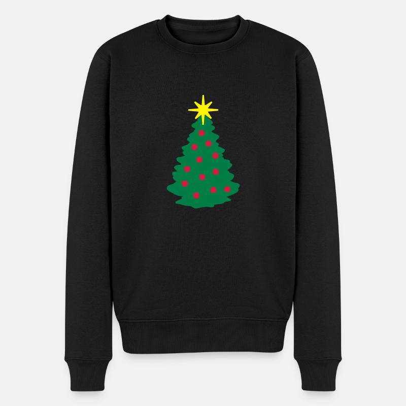Weihnachtsbaum - Männer Premium Bio Pullover - Schwarz