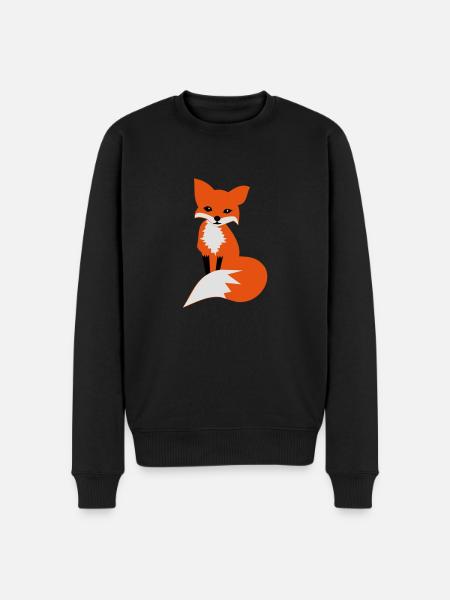 fox - Männer Premium Bio Pullover - Schwarz