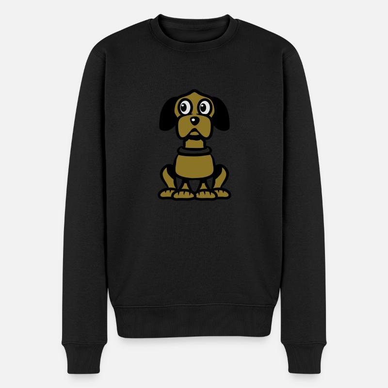 hund witzig süss - Männer Premium Bio Pullover - Schwarz