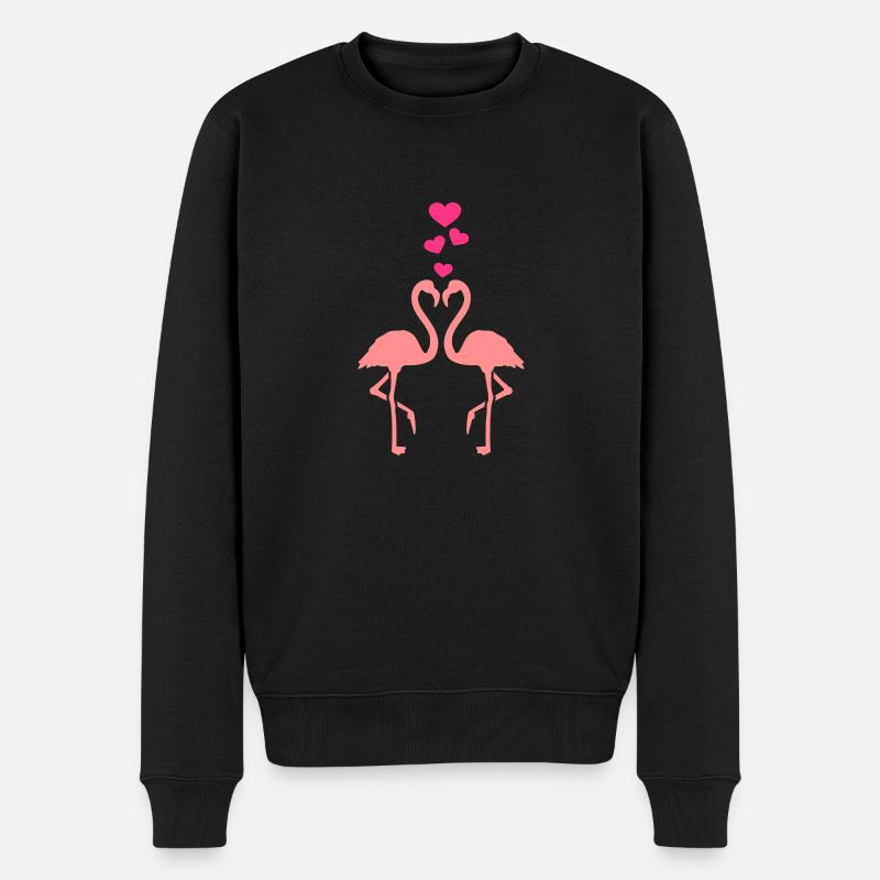 Flamingo - Männer Premium Bio Pullover - Schwarz