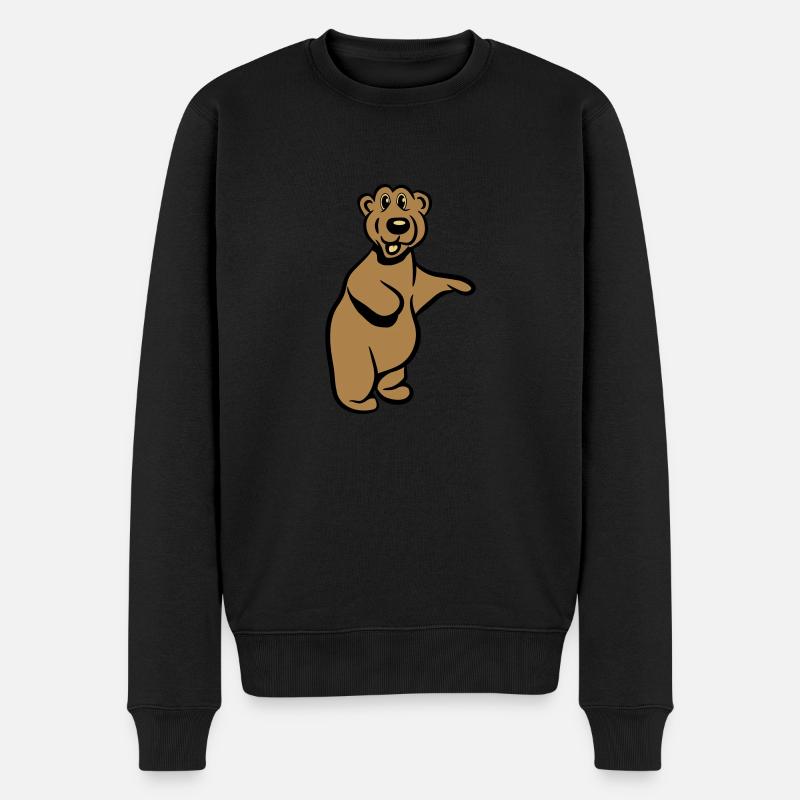 Bär witzig comic - Männer Premium Bio Pullover - Schwarz