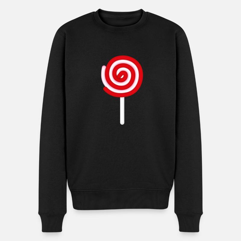 Smiley Lollipop - Männer Premium Bio Pullover - Schwarz