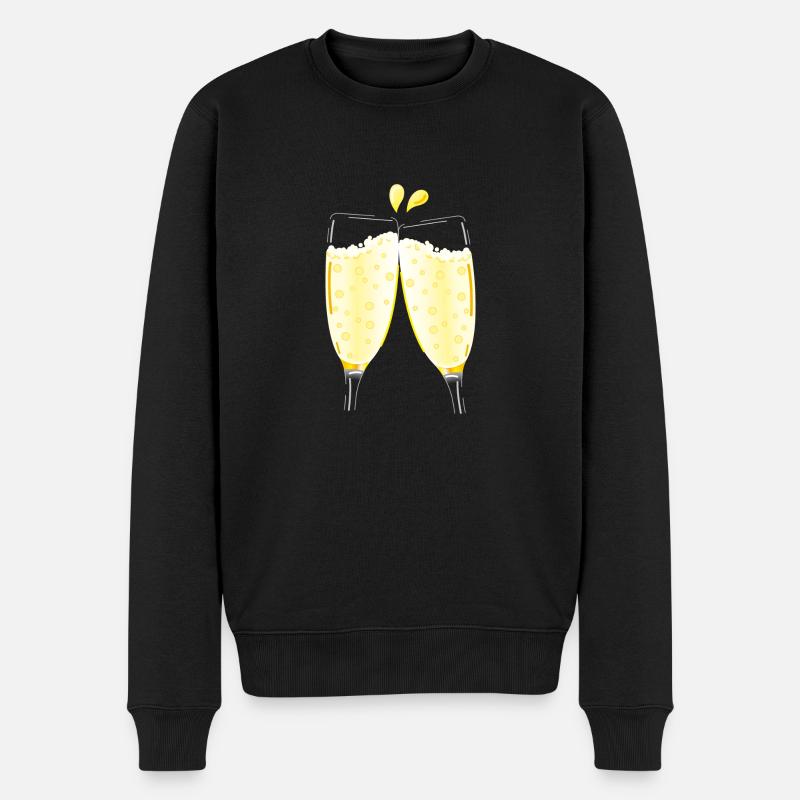 Smiley Cheers - Männer Premium Bio Pullover - Schwarz