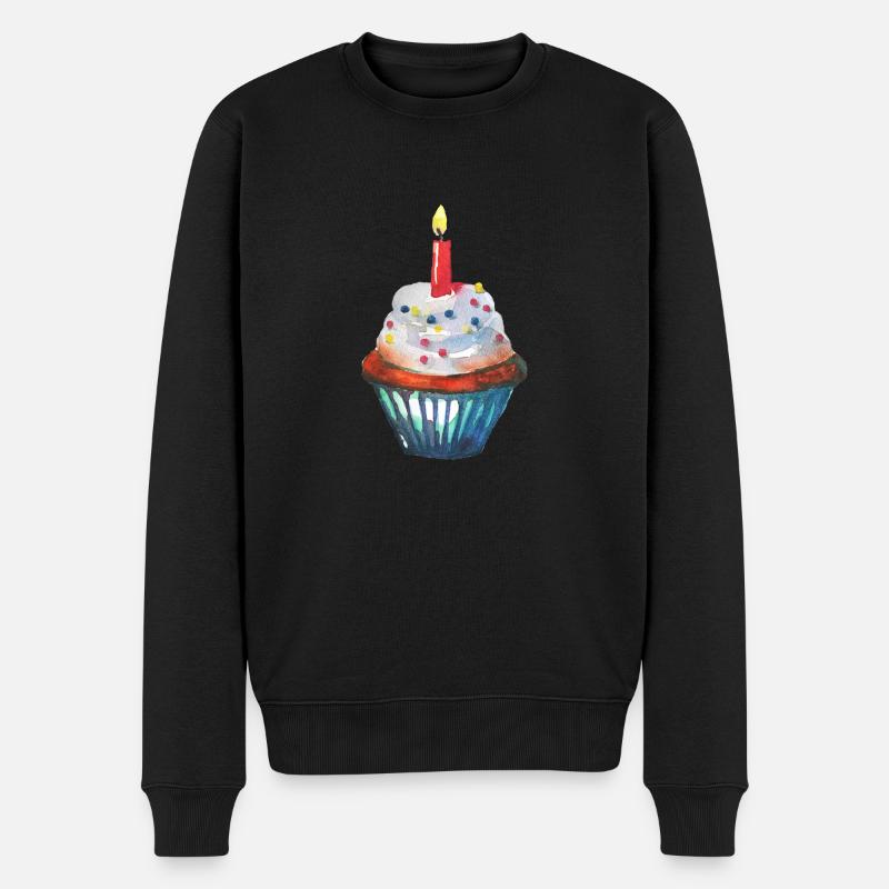 Bougie d'anniversaire cupcake - Pull Premium bio Homme - noir