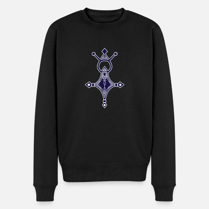 Südliches Kreuz Tuareg Blauer Mann - Männer Premium Bio Pullover - Schwarz