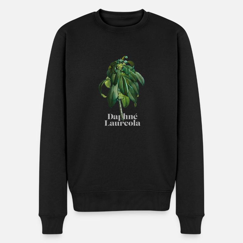 Floral Daphné Laureola - Männer Premium Bio Pullover - Schwarz