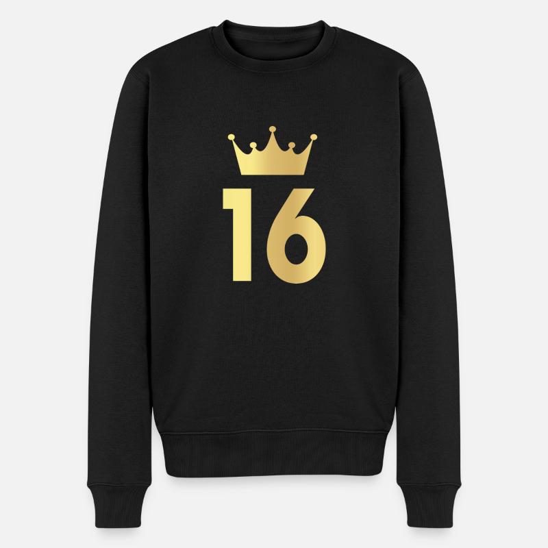 16. Geburtstag 16 Jahre Geschenk Party - Männer Premium Bio Pullover - Schwarz