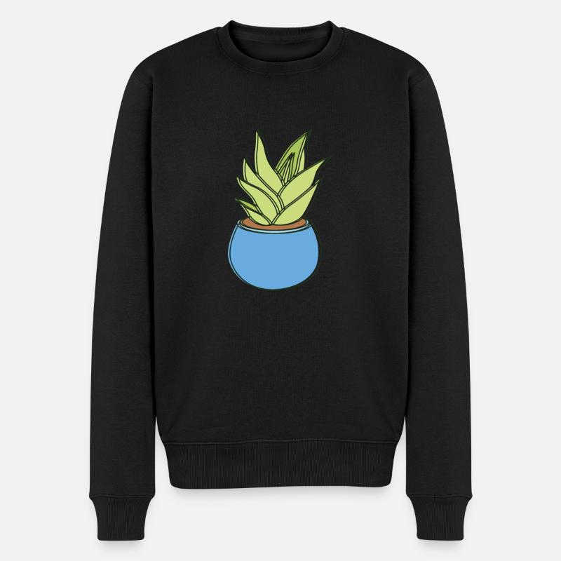 falde blade - Økologisk premium-sweatshirt til mænd - sort