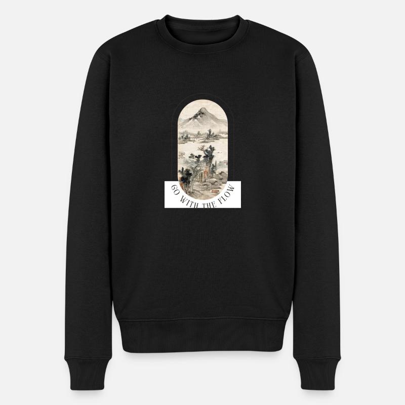 Go with the Flow - Männer Premium Bio Pullover - Schwarz