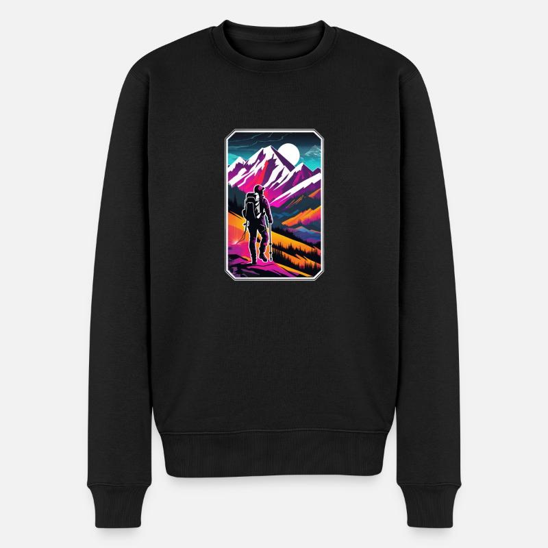 Natur & Bergwandern - Männer Premium Bio Pullover - Schwarz
