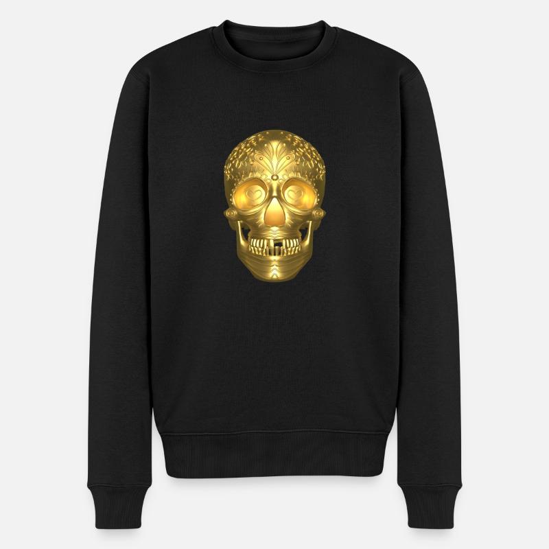 Calavera Or - Pull Premium bio Homme - noir
