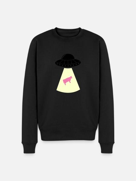 UFO Cow - Men's Premium Organic Jumper - black